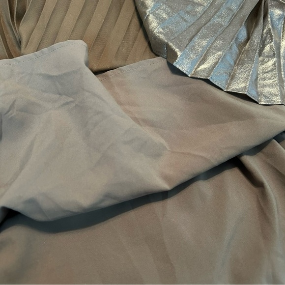 Ann Taylor Metallic Silver Halter Midi Dress - Picture 12 of 15